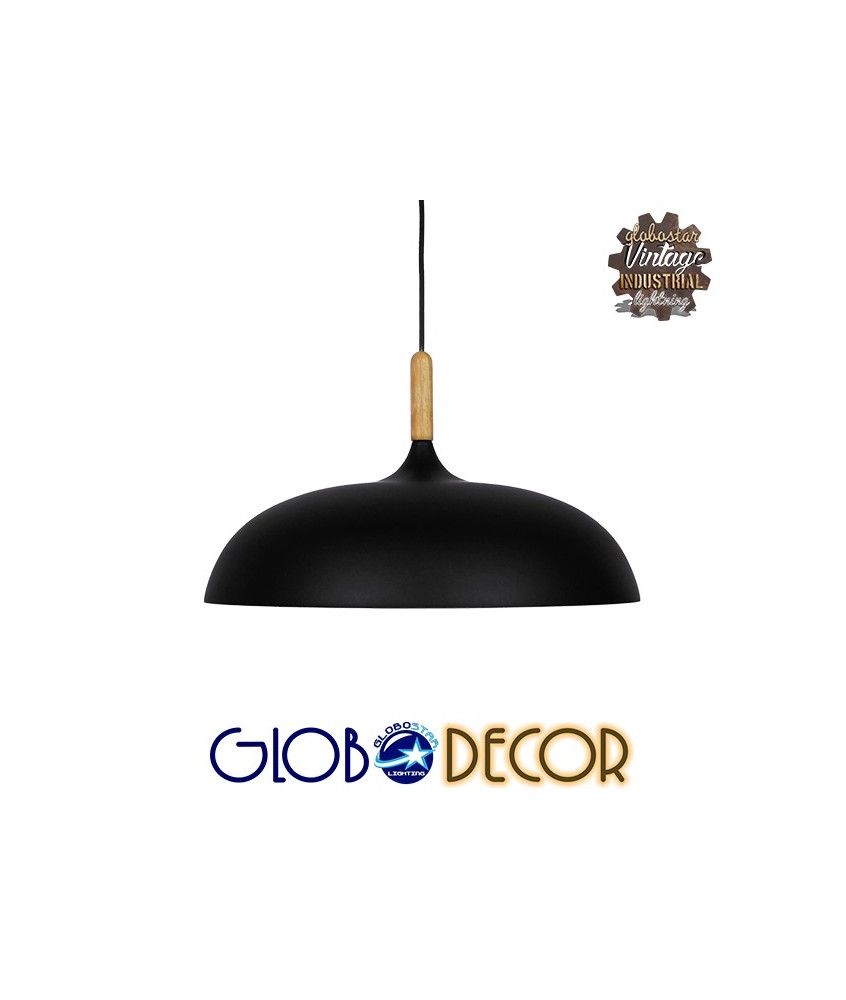 GLOBOSTAR® VALLETE 01258 Μοντέρνο Κρεμαστό Φωτιστικό Οροφής με Ντουί 1 x E27 AC 220-240V IP20 - Μαύρο & Μπεζ - Μ45 x Π45 x Υ27cm